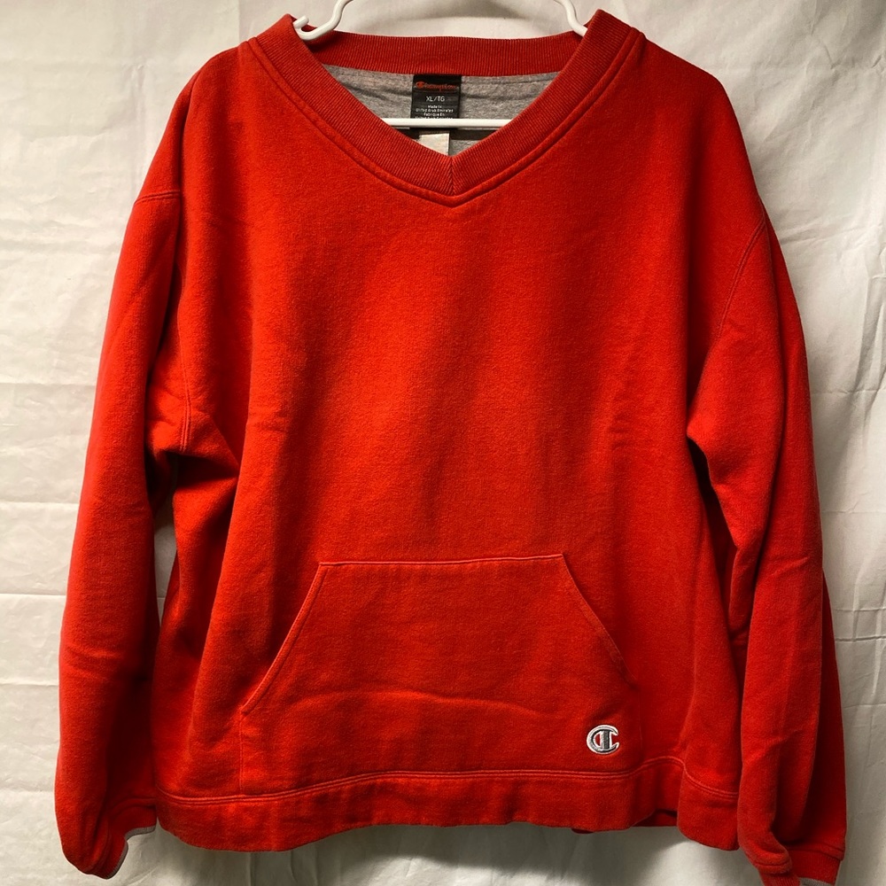 Red Champion V-neck Sweater